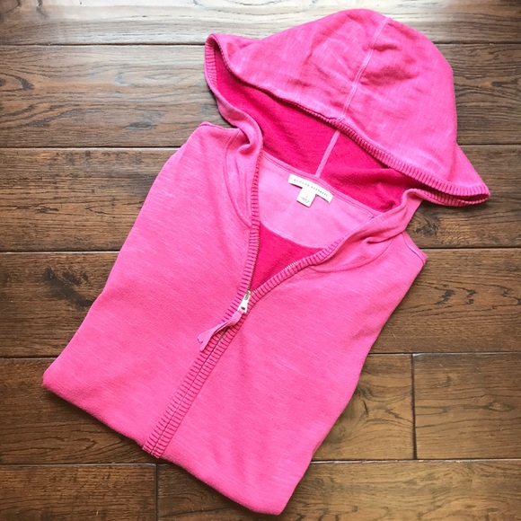 Banana Republic knit hooded zip up sweater pink - Picture 2 of 9